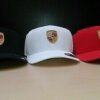 PORSCHE-GENUINE-CAP-HAT-ONE-SIZE-RED-BLACK-WHITE-WAP5900-283829415353